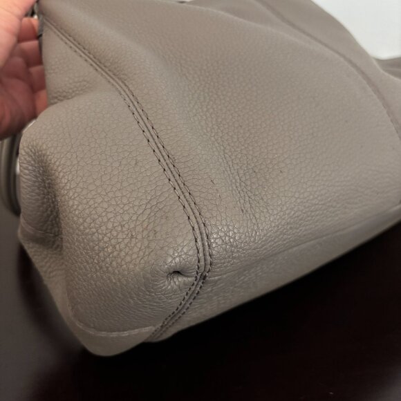 Coach Lexy Gray Pebble Leather Shoulder Bag - Picture 9 of 15